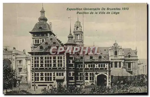 Cartes postales Bruxelles Exposition universelle de Bruxelles 1910 Pavillon de la ville de Liege