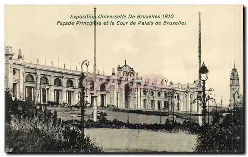 Cartes postales Bruxelles Exposition universelle de Bruxelles 1910 Facade principale et la tour du palais de Bru