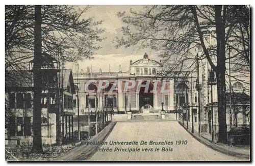 Cartes postales Bruxelles Exposition universelle de Bruxelles 1910 Entree principale vers le bois