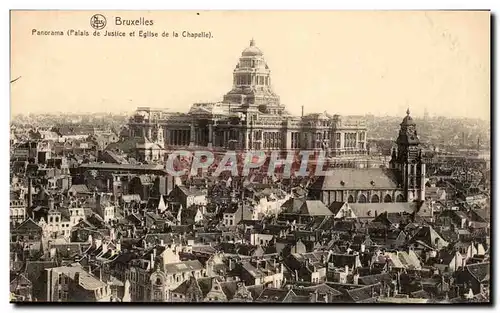 Cartes postales Bruxelles Panorama (palais de justice et eglise de la chapelle)
