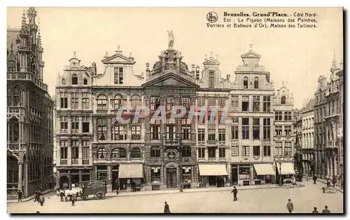 Cartes postales Bruxelles Grand place Cote Nord Est Le Pignon Maisons des peintres Verrieres et batteurs d&#39or