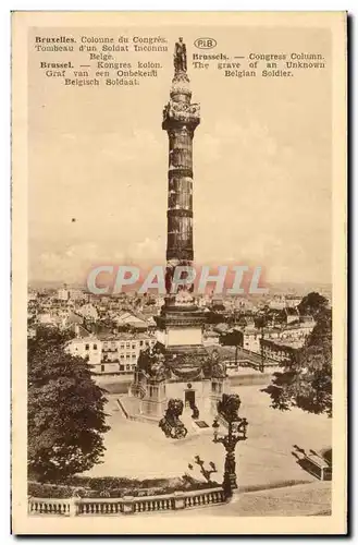 Cartes postales Bruxelles Colonne de congres Tombeau d'uin soldat inconnu belge