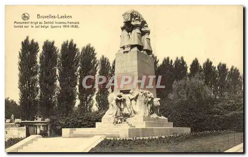 Ansichtskarte AK Bruxelles Laeken Monument erige au soldat inconnu francais tombe sur le sol belge