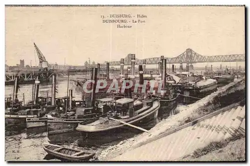 Cartes postales Duisburg Le port Bateaux