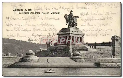 Cartes postales Coblenz a Rhein Provinzial Denkmal Kaiser Wilhelm I