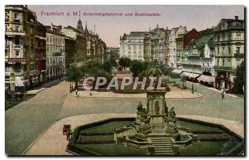 Cartes postales Frankfurt a M Gutenbergdenkaml und Goetheplatz