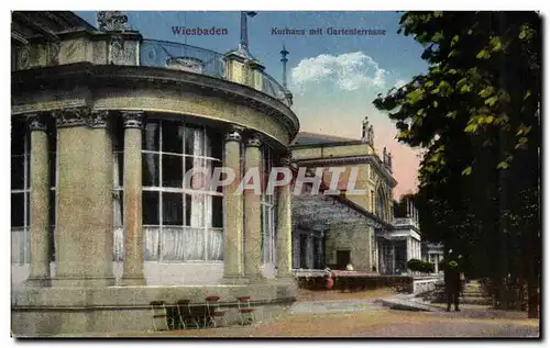 Ansichtskarte AK Wiesbaden Kurhaus mit Gartenterrasse