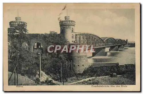 Cartes postales Mainz am Rhein Eisenbahnbrucke uber den Rhein