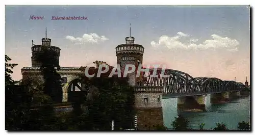 Cartes postales Mainz Eisenbahnbrucke