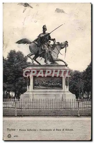 Ansichtskarte AK Italie Italia Torino Piazza Solferino Monumento al Duca di Genova