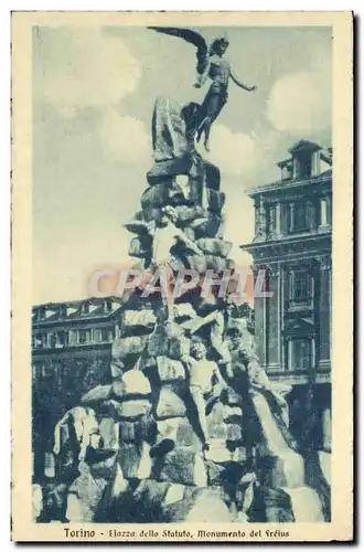 Ansichtskarte AK Italie Italia Torino Plazza dello statuto Monumento del Frejus