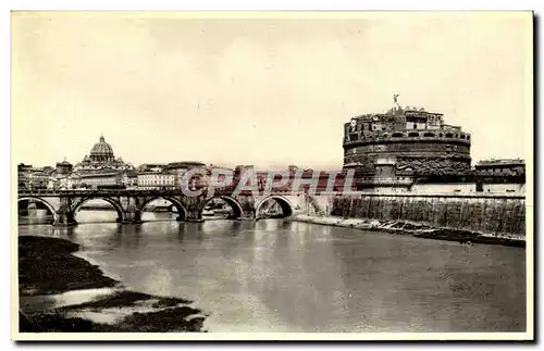 Cartes postales Italie Italia Roma Castel s Angelo con S Pietro