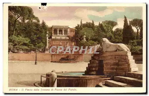 Cartes postales Italie Italia Roma Il Pincio damma fontana di Piazza del Popolo