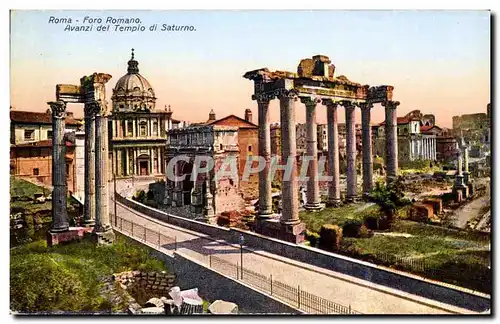 Cartes postales Italie Italia Roma Foro Romano Avanzi del Tempio di Saturno