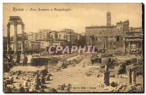 Italie Italia Ansichtskarte AK Roma Foro Romano e Campidoglio