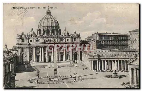 Italie Italia Ansichtskarte AK Roma Piazza S Pietro e basilica Vaticano