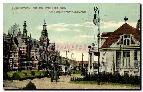 Belgie Belgique Cartes postales Exposition de BRuxelles 1910 Restaurant allemand