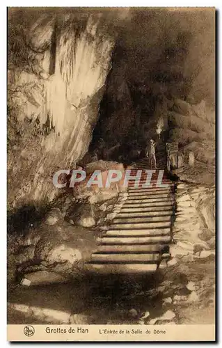 Cartes postales Belgique Grottes de Han L'entree de la salle du dome