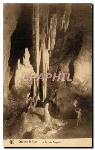 Ansichtskarte AK Belgique Grottes de Han La grande draperie