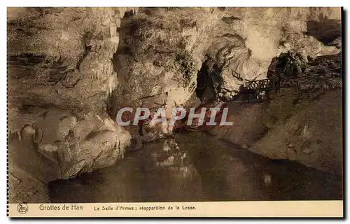 Belgique Grottes de Han La salle d&#39armes reapparition de la Lesse