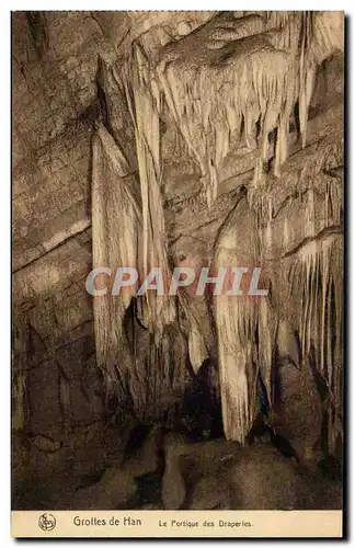 Belgique Grottes de Han Le portique des draperies
