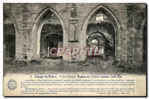 Ansichtskarte AK Belgique Abbaye de Villers Le cloitre Restes du cloitre roman cote Est