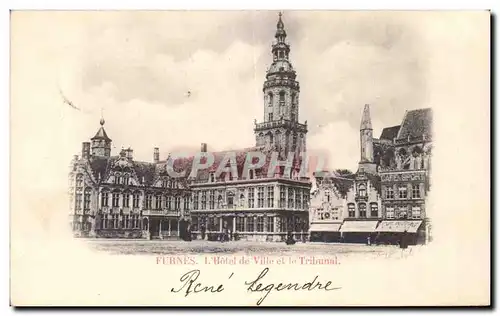 Ansichtskarte AK Belgique Furnes Hotel de ville et le tribunal