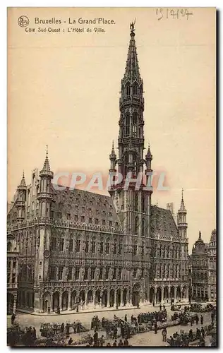 Cartes postales Belgique Bruxelles Cote Sud ouest l'hotel de ville