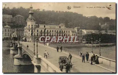 Cartes postales Dinant Le pont et l&#39hotel des Postes