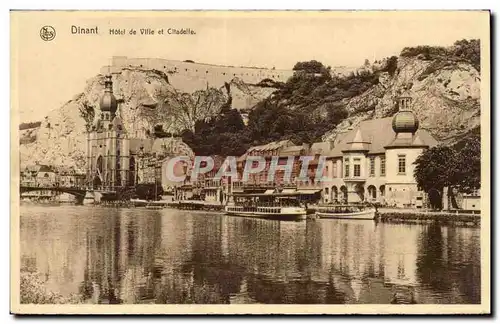 Cartes postales Dinant Hotel de ville et citadelle