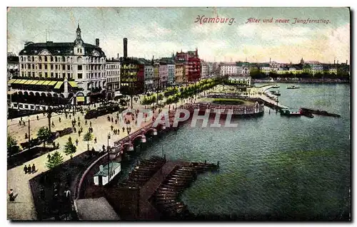 Cartes postales Hamburg Alter und neuer Jungfernstieg
