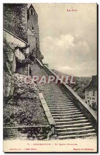 Ansichtskarte AK Rocamadour Le grand escalier