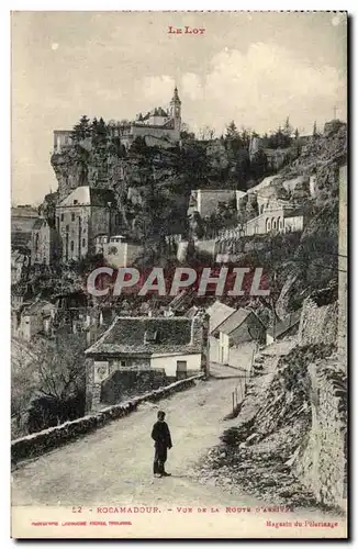Cartes postales Rocamadour Vue de la route d&#39arrivee