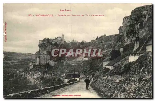 Cartes postales Rocamadour Entree du village et vue d&#39ensemble
