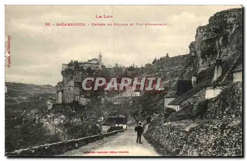 Cartes postales Rocamadour Entree du village et vue d'ensemble