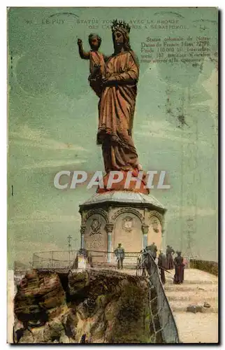 Cartes postales Le Puy Statue fondue avec le bronze des canons pris a Sebastopol