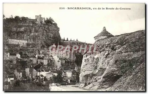 Cartes postales Rocamadour vu de la route de Couzou