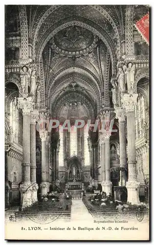 Lyon Cartes postales Interieur de la basilique de ND de Fourviere