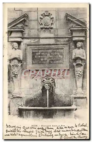 Cartes postales Riom Fontaine Adam et Eve