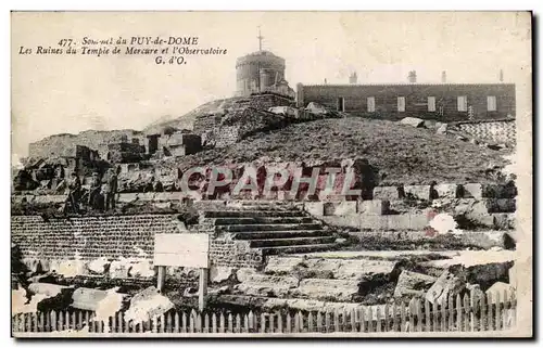 Cartes postales Sommet du Puy de Dome Les ruines du temple de mercure et l&#39observatoire