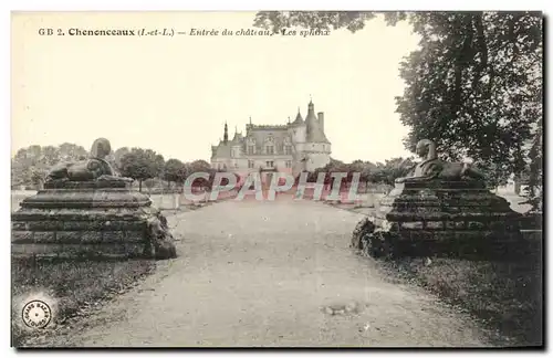 Chenonceaux Ansichtskarte AK Le chateau Les sphinx