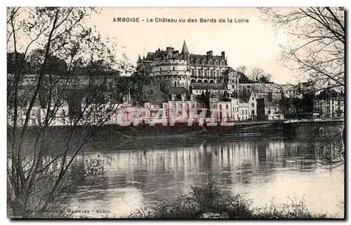 Amboise Cartes postales Le chateau vu des bords de la Loire