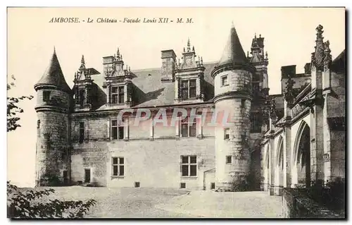 Amboise Cartes postales Le chateau Facade Louis XII