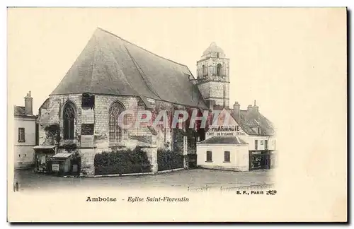 Amboise Cartes postales Eglise Saint Florentin Pharmacie