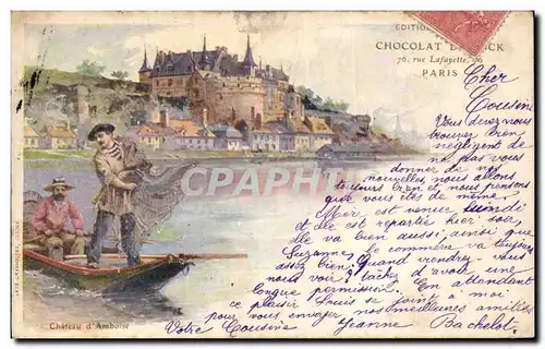 Amboise Cartes postales Le chateau Chocolat Rue lafayette