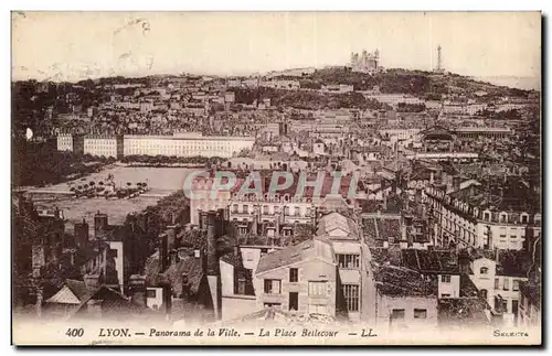 Ansichtskarte AK Lyon Panorama de la ville La place Bellecour