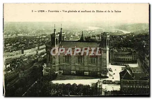 Ansichtskarte AK Lyon Fourviere Vue generale et confluent du Rhone et de la Saone