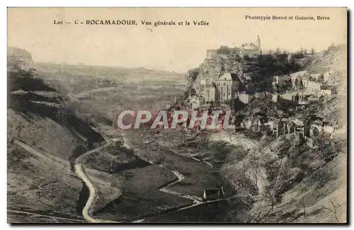 Cartes postales Rocamadour Vue generale et la vallee