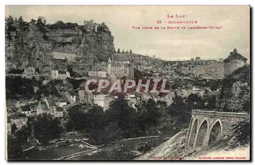 Cartes postales Rocamadour Vue prise de la route de Labastide Murat