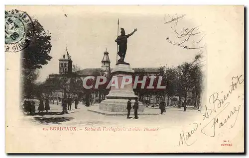 Cartes postales Bordeaux Statue de Vercingetorix et allees Damour